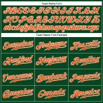 Custom Name and Number Authentic Sleeveless Baseball Jersey - Personalized Green Orange White Team Gear Personalized Green