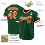 Customizable Green and Orange-White Authentic Throwback Baseball Jersey with Personalized Name and Number Personalized Green