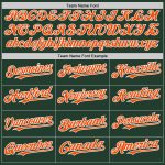 Custom Baseball Jersey with Personal Name and Number - Green Orange White Line Authentic Design Personalized Green Orange-White