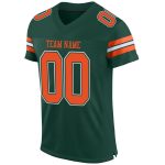 Custom Authentic Football Jersey with Personalized Name & Number - Green Orange-White Mesh Personalized Green Orange-White