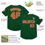 Personalized Authentic Baseball Jersey - Green Orange White Mesh Throwback Personalized Green Orange-White Mesh Authentic