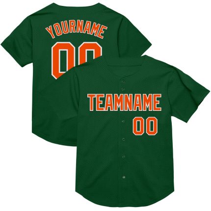 Personalized Authentic Baseball Jersey - Green Orange White Mesh Throwback Personalized Green Orange-White Mesh Authentic