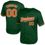 Custom Personalized Green Orange-White Baseball Jersey with Team Name and Number - Authentic Throwback Style Personalized