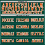 Customizable Green Orange-White Mesh Football Jersey with Personalized Name and Number - Authentic Throwback Style Personalized