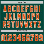 Customizable Green Orange-White Mesh Football Jersey with Personalized Name and Number - Authentic Throwback Style Personalized