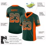 Custom Team Football Jersey with Personalized Name & Number - Green Orange-White Mesh Drift Fashion Personalized Green Orange-White
