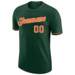 Custom Team Performance T-Shirt with Personalized Name & Number - Green Orange-White Personalized Green Orange-White Performance