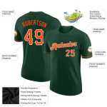 Custom Team Performance T-Shirt with Personalized Name & Number - Green Orange-White Personalized Green Orange-White Performance