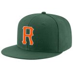 Custom Adjustable Snapback Hat with Personalized Name and Number - Green Orange-White Stitched Team Hat Personalized Green