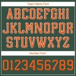 Custom Adjustable Snapback Hat with Personalized Name and Number - Green Orange-White Stitched Team Hat Personalized Green