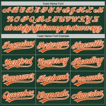 Customized Softball Jersey Unisex Green Orange-White Two-Button Design Personalized Green Orange-White Two-Button Unisex