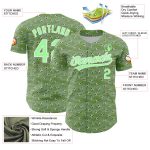 Custom Animal Cow Baseball Jersey with Personalized Name and Number 3D Green Pea Green-White Pattern Design Personalized