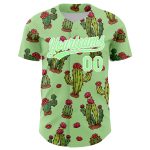 Custom Name and Number Baseball Jersey with Green Pea Cactus 3D Pattern Design - Personalized Team Apparel Personalized Green