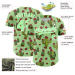 Custom Name and Number Baseball Jersey with Green Pea Cactus 3D Pattern Design - Personalized Team Apparel Personalized Green