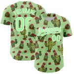 Custom Name and Number Baseball Jersey with Green Pea Cactus 3D Pattern Design - Personalized Team Apparel Personalized Green
