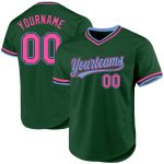 Custom Personalized Baseball Jersey with Team Name & Number - Green, Pink, Black, Light Blue Authentic Throwback Personalized