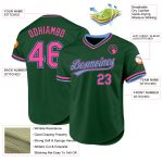 Custom Personalized Baseball Jersey with Team Name & Number - Green, Pink, Black, Light Blue Authentic Throwback Personalized