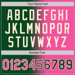 Custom Gradient Varsity Letterman Jacket with Name and Number - Personalized Pink-Cream Green Full-Snap Bomber Fashion Jacket