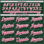 Custom Name Number Two Tone Bomber Varsity Jacket Green Pink Cream Full-Snap Personalized Team Apparel Personalized Green