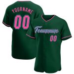 Custom Team Baseball Jersey with Personalized Name and Number - Green Pink Light Blue Authentic Design Personalized Green