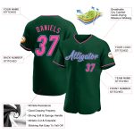 Custom Team Baseball Jersey with Personalized Name and Number - Green Pink Light Blue Authentic Design Personalized Green