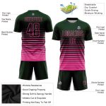Custom Name and Number Soccer Jersey - Personalized Green Pink Pinstripe Fade Fashion Sublimation Uniform Personalized Green