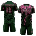 Custom Name Number Soccer Jersey Team Personalized Green Pink Sublimation Uniform Personalized Green Pink Sublimation Soccer