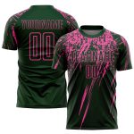 Custom Name Number Soccer Jersey Team Personalized Green Pink Sublimation Uniform Personalized Green Pink Sublimation Soccer