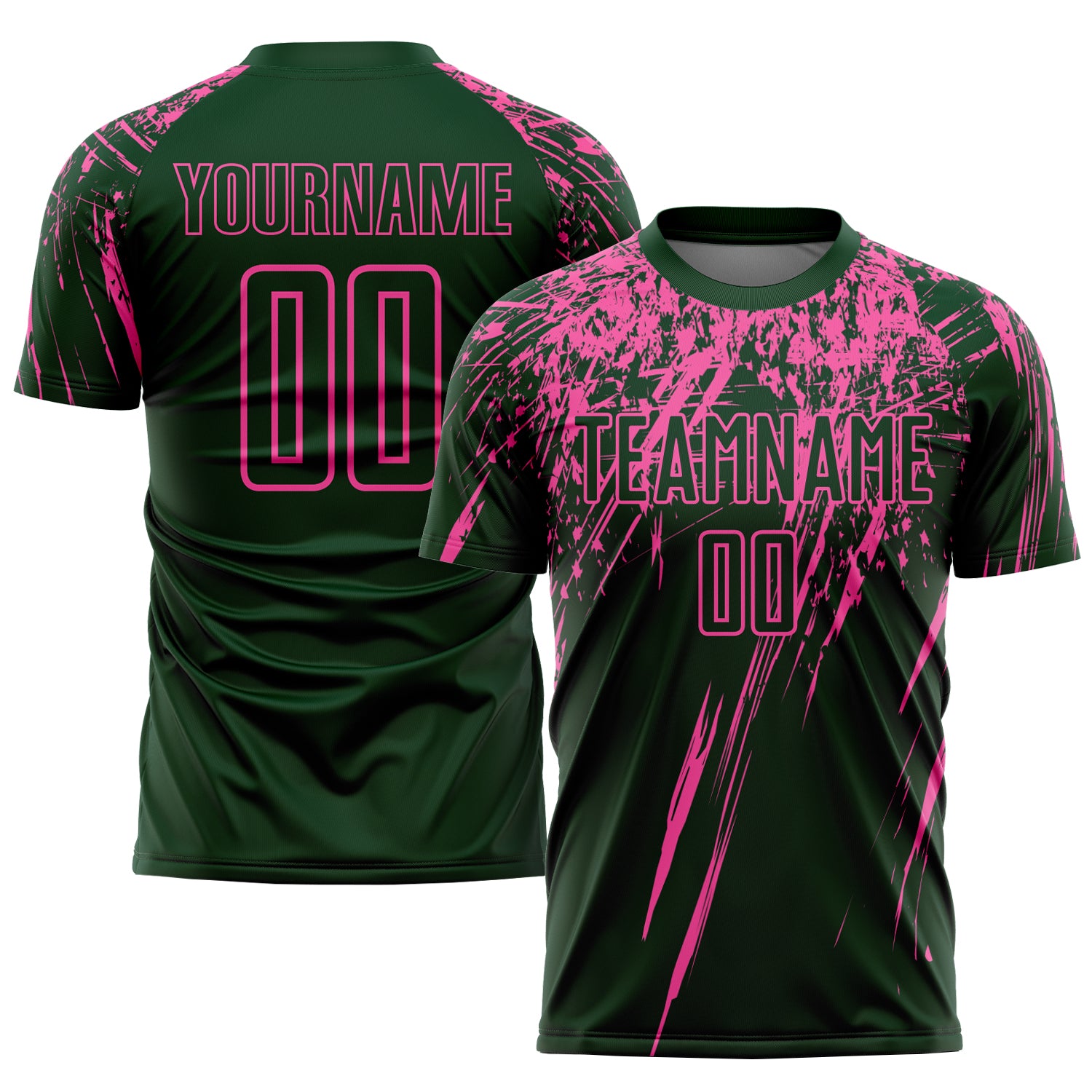 Custom Name Number Soccer Jersey Team Personalized Green Pink Sublimation Uniform Personalized Green Pink Sublimation Soccer