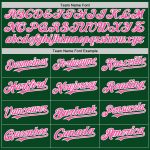 Custom Name and Number Authentic Baseball Jersey with Personalized 3D Gradient Twinkle Star Design in Green Pink White Personalized