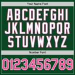 Custom Name and Number Authentic Baseball Jersey with Personalized 3D Gradient Twinkle Star Design in Green Pink White Personalized