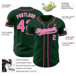 Personalized Authentic Baseball Jersey in Green Pink White - Custom Sports Apparel Personalized Green Pink-White Authentic
