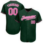 Custom Name Number Authentic Baseball Jersey - Personalized Green Pink-White Team Jersey Personalized Green Pink-White Authentic