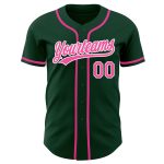 Personalized Authentic Baseball Jersey in Green Pink White - Custom Sports Apparel Personalized Green Pink-White Authentic