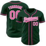 Personalized Authentic Baseball Jersey in Green Pink White - Custom Sports Apparel Personalized Green Pink-White Authentic