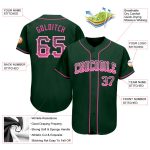 Customizable Green Pink-White Authentic Drift Baseball Jersey with Team Name and Number Personalized Green Pink-White Authentic