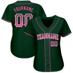 Customizable Green Pink-White Authentic Drift Baseball Jersey with Team Name and Number Personalized Green Pink-White Authentic