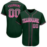 Customizable Green Pink-White Authentic Drift Baseball Jersey with Team Name and Number Personalized Green Pink-White Authentic