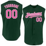 Custom Name and Number Personalized Baseball Jersey Green Pink White Authentic Sleeveless Team Apparel Personalized Green