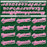 Custom Authentic Throwback Baseball Jersey - Personalized Green Pink-White Design with Custom Name & Number Personalized