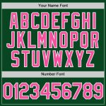 Custom Authentic Throwback Baseball Jersey - Personalized Green Pink-White Design with Custom Name & Number Personalized