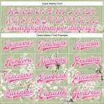 Personalized 3D Flower Crane Bomber Jacket Custom Team Name & Number - Green Pink White Varsity Letterman Full-Snap Personalized