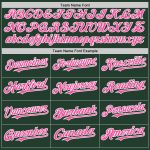 Custom Authentic Baseball Jersey with Personalized Name and Number - Green Pink White Line Design Personalized Green Pink-White