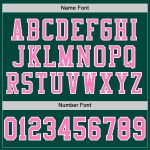 Custom Authentic Football Jersey with Personalized Name and Number - Green Pink White Mesh Personalized Green Pink-White