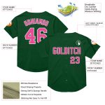 Personalized Throwback Baseball Jersey - Green Pink White Mesh Design Personalized Green Pink-White Mesh Authentic Throwback
