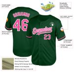 Custom Personalized Throwback Baseball Jersey - Green Pink White Mesh with Name and Number Personalized Green Pink-White