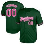 Custom Personalized Throwback Baseball Jersey - Green Pink White Mesh with Name and Number Personalized Green Pink-White