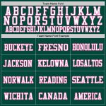 Custom Personalized Football Jersey - Authentic Green Pink White Mesh, Team Name & Number Personalized Green Pink-White Mesh