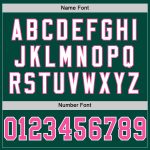 Custom Personalized Football Jersey - Authentic Green Pink White Mesh, Team Name & Number Personalized Green Pink-White Mesh