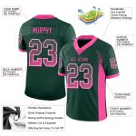 Custom Name Number Football Jersey - Personalized Green Pink White Mesh Drift Team Apparel Personalized Green Pink-White